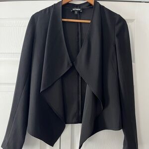 Express Women's Elegant Black Draped Blazer